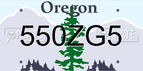 550ZG5 Oregon License Plate