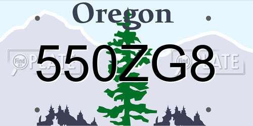 550ZG8 Oregon License Plate