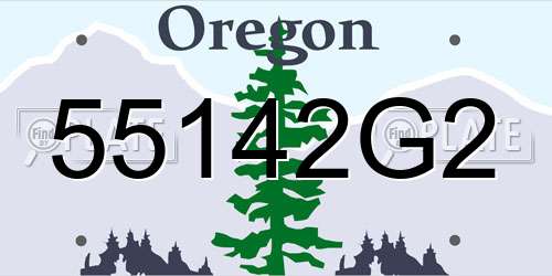55142G2 Oregon License Plate