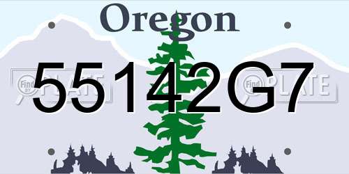 55142G7 Oregon License Plate