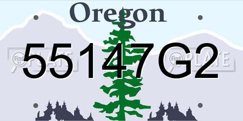 55147G2 Oregon License Plate