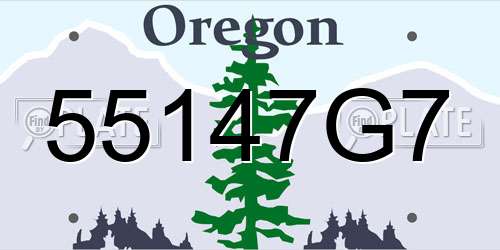 55147G7 Oregon License Plate