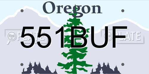 551BUF Oregon License Plate