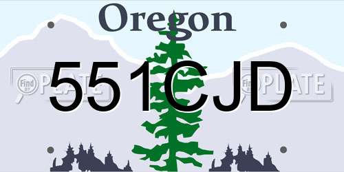 551CJD Oregon License Plate