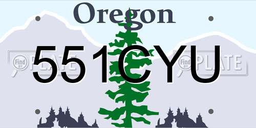 551CYU Oregon License Plate