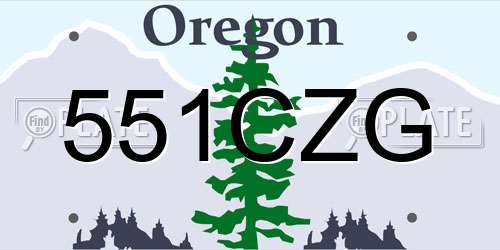 551CZG Oregon License Plate