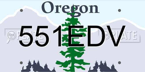 551EDV Oregon License Plate