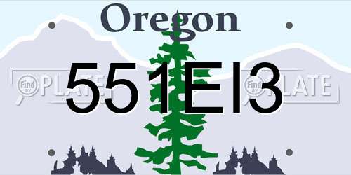 551EI3 Oregon License Plate