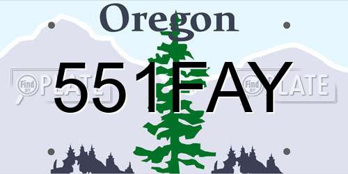 551FAY Oregon License Plate
