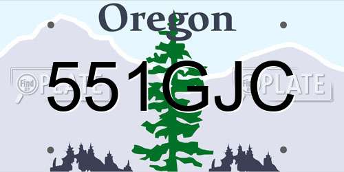 551GJC Oregon License Plate