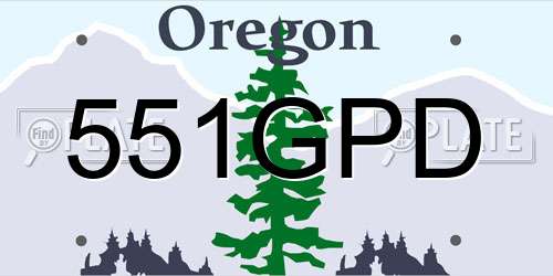 551GPD Oregon License Plate