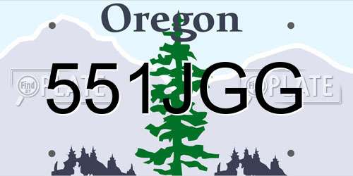 551JGG Oregon License Plate