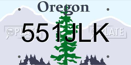 551JLK Oregon License Plate