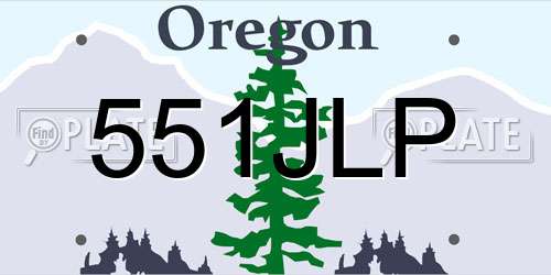 551JLP Oregon License Plate