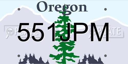 551JPM Oregon License Plate