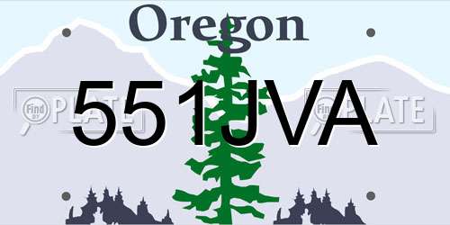 551JVA Oregon License Plate