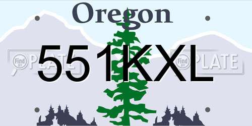 551KXL Oregon License Plate