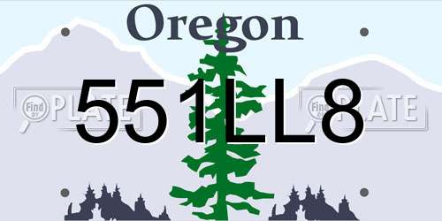 551LL8 Oregon License Plate