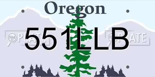 551LLB Oregon License Plate