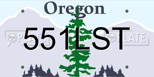 551LST Oregon License Plate