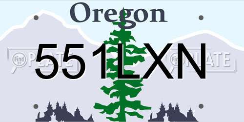 551LXN Oregon License Plate