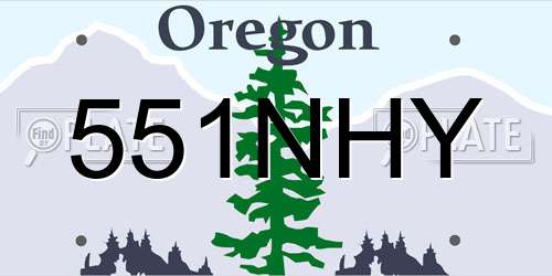 551NHY Oregon License Plate