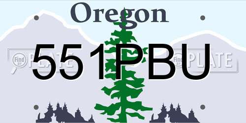 551PBU Oregon License Plate