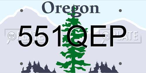 551QEP Oregon License Plate