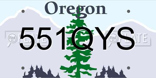 551QYS Oregon License Plate