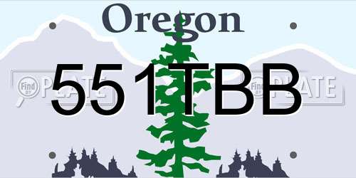 551TBB Oregon License Plate