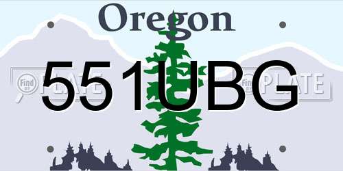 551UBG Oregon License Plate