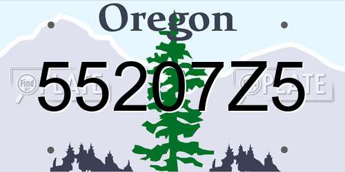 55207Z5 Oregon License Plate