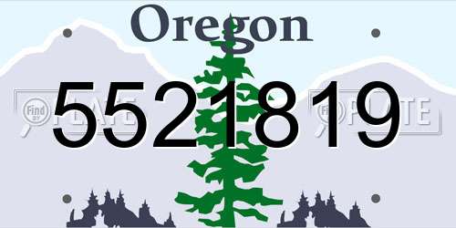 5521819 Oregon License Plate