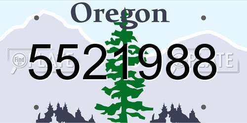 5521988 Oregon License Plate