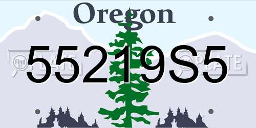 55219S5 Oregon License Plate