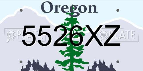 5526XZ Oregon License Plate