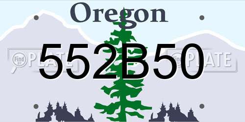 552B50 Oregon License Plate
