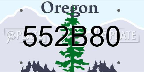 552B80 Oregon License Plate
