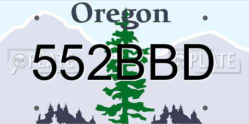 552BBD Oregon License Plate