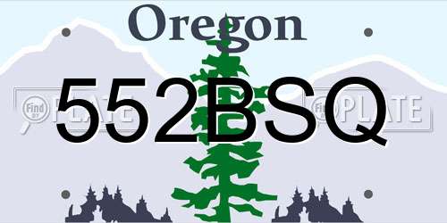 552BSQ Oregon License Plate