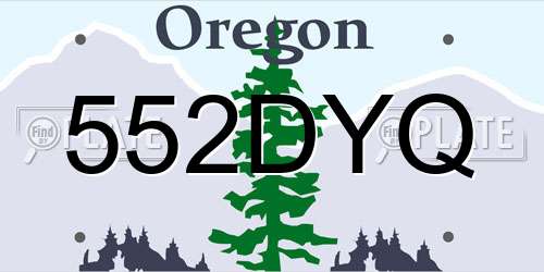 552DYQ Oregon License Plate