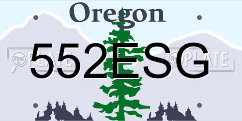 552ESG Oregon License Plate