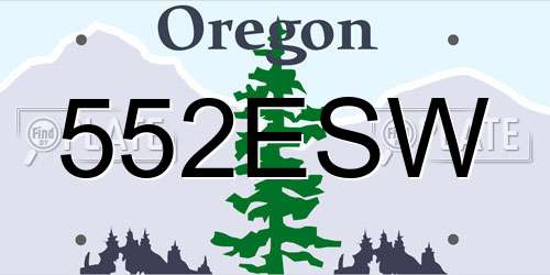 552ESW Oregon License Plate