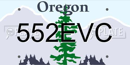 552EVC Oregon License Plate