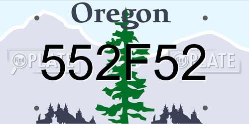 552F52 Oregon License Plate