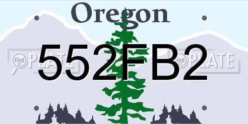 552FB2 Oregon License Plate