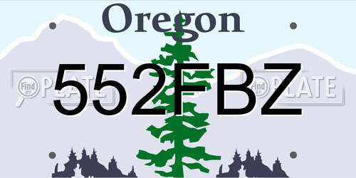 552FBZ Oregon License Plate