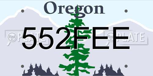 552FEE Oregon License Plate