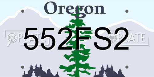 552FS2 Oregon License Plate