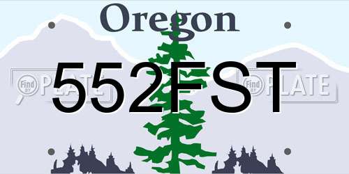 552FST Oregon License Plate